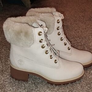 Timberland Women's Cream Fur-Lined Winter Boots Never Worn! NWOB